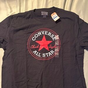 Converse Men's Black Tee with Red Logo